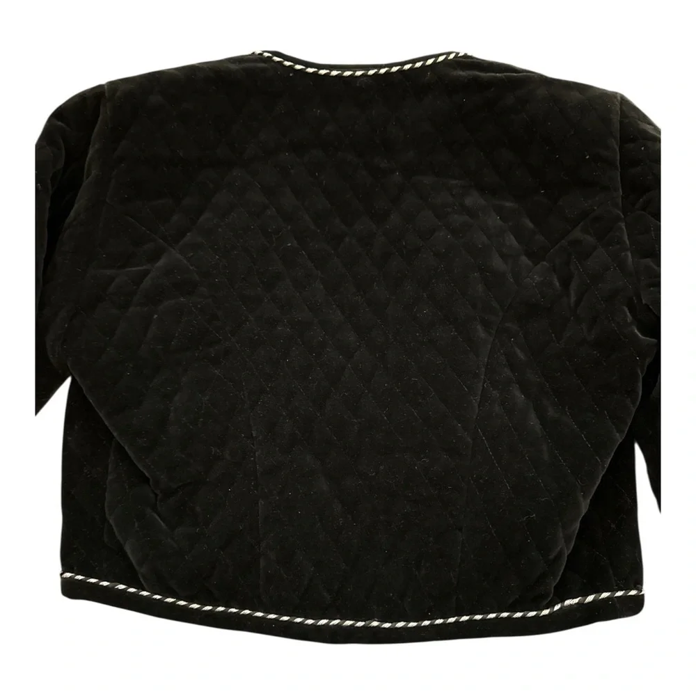 Hobby Horse Classic Black Quilted Velvet Crop Jacket S Vintage Luxe Equestrian - Picture 6 of 6